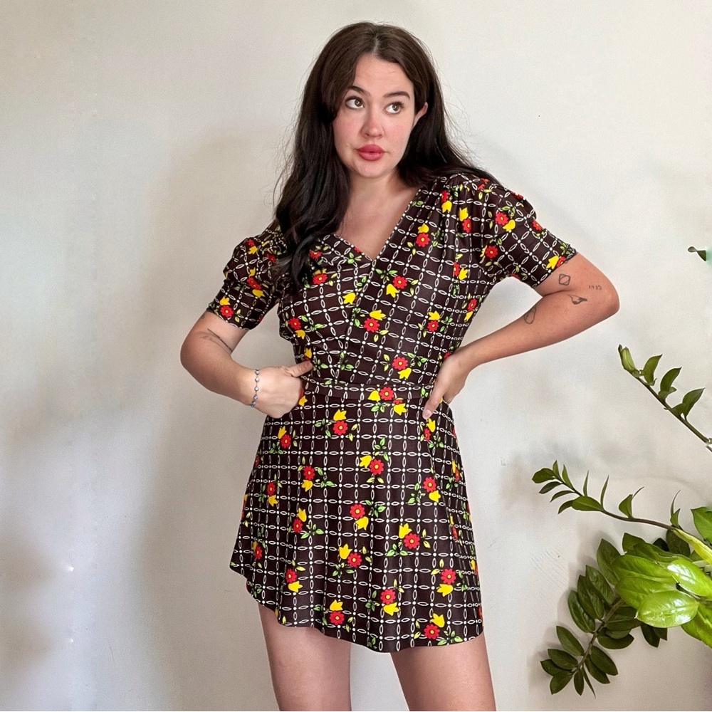 60s Floral Handmade Dress